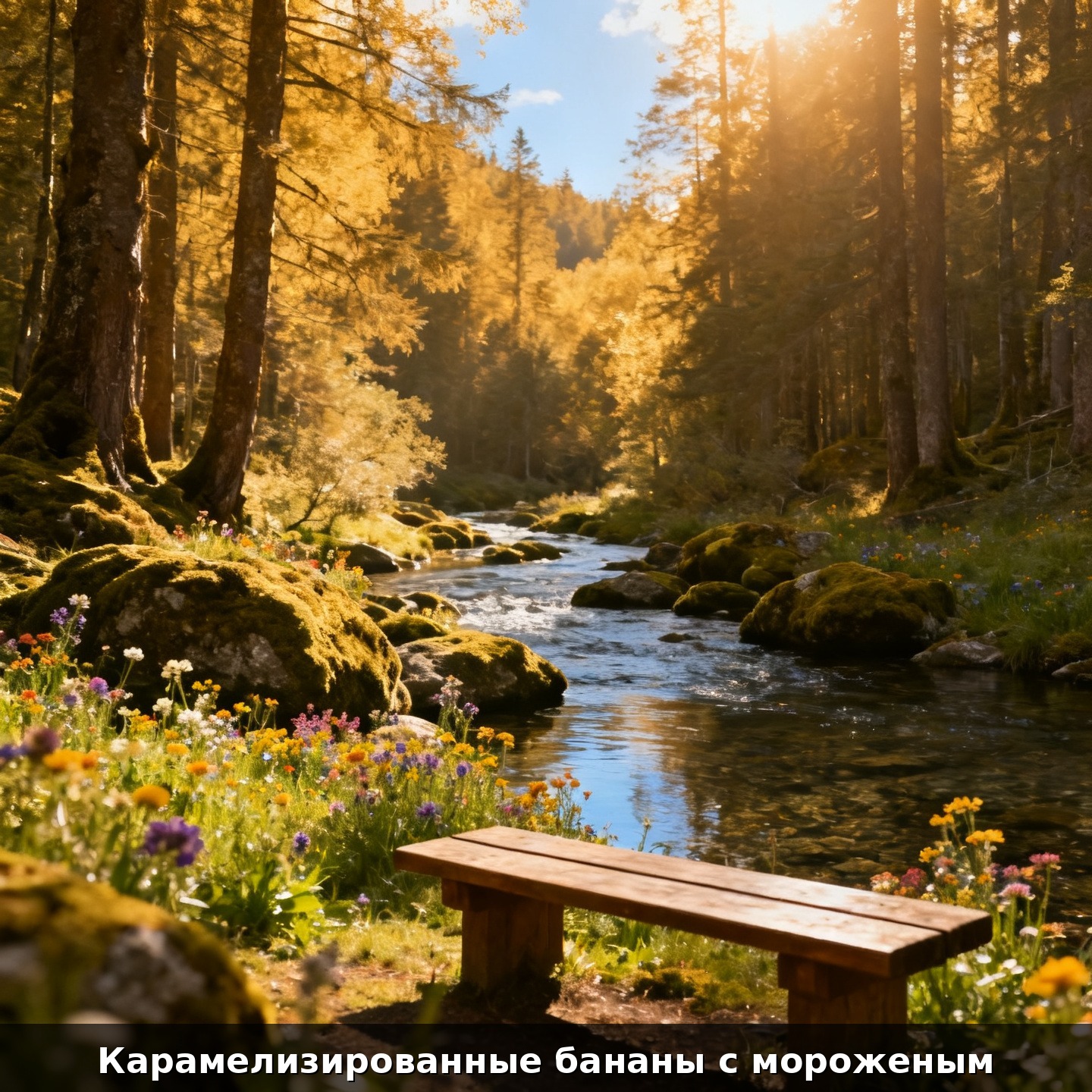 Карамелизированные бананы с мороженым
