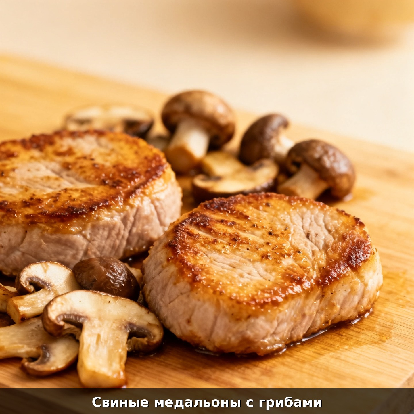 Свиные медальоны с грибами