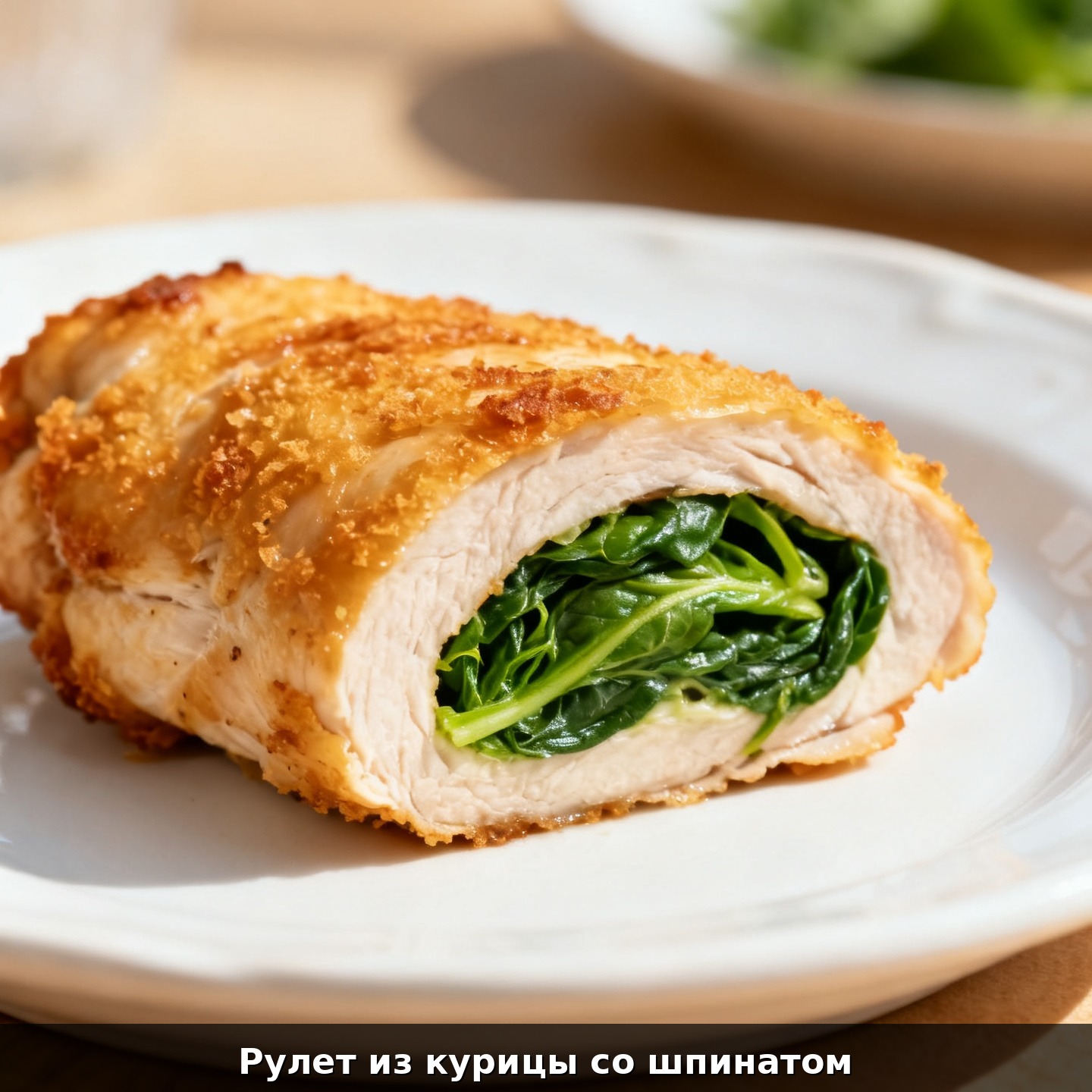 Рулет из курицы со шпинатом