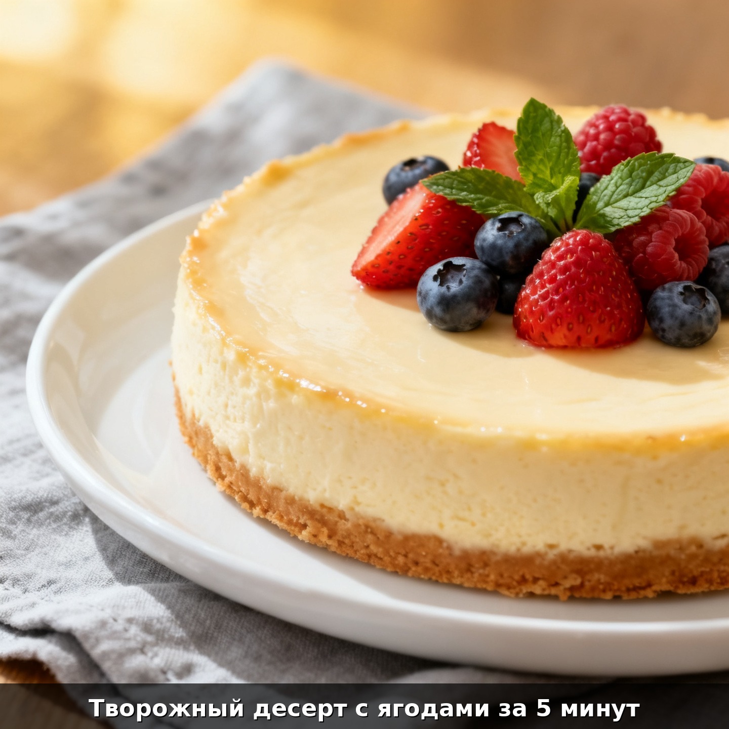 Творожный десерт с ягодами за 5 минут