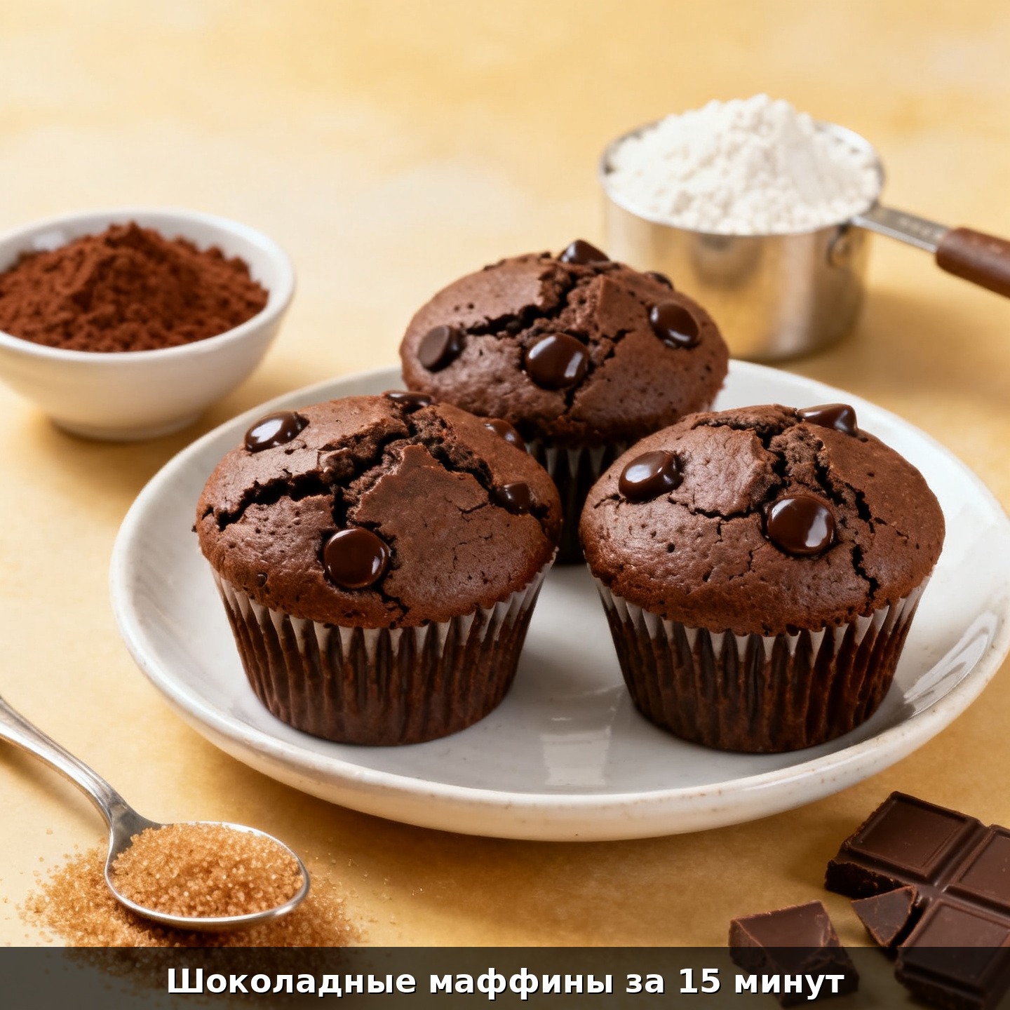 Шоколадные маффины за 15 минут
