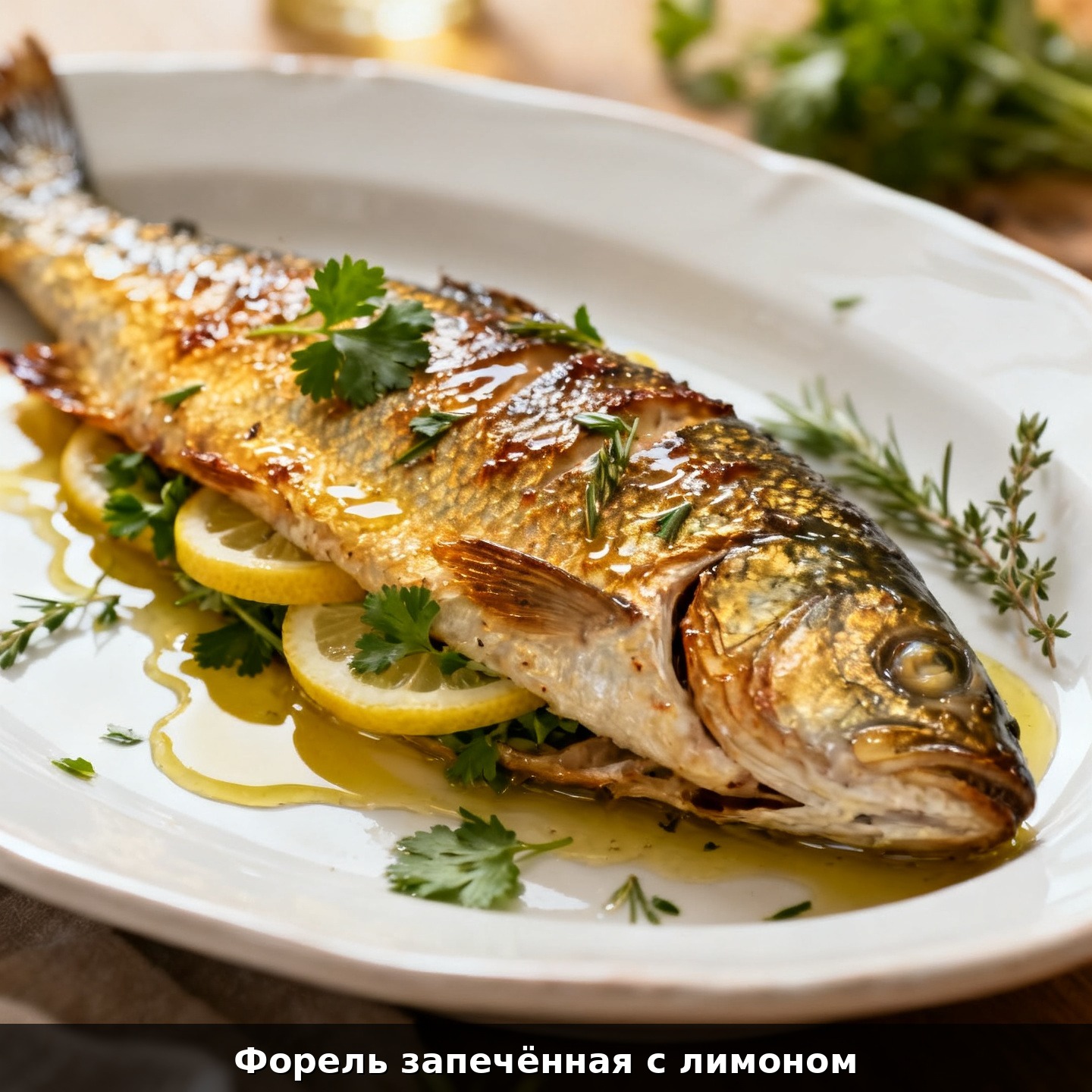 Форель запечённая с лимоном