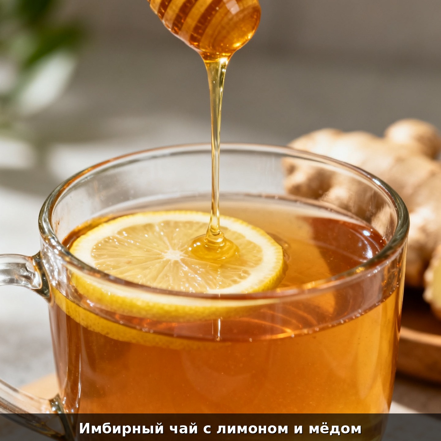 Имбирный чай с лимоном и мёдом