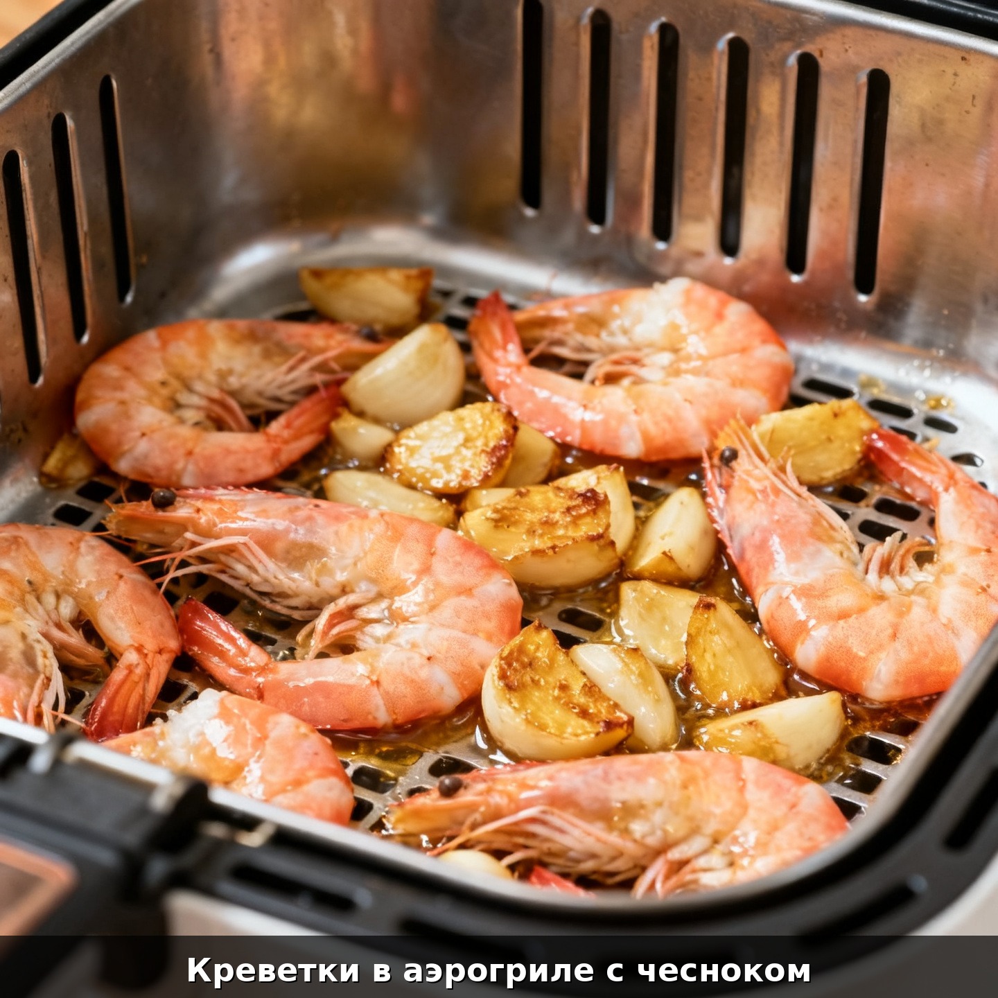 Креветки в аэрогриле с чесноком