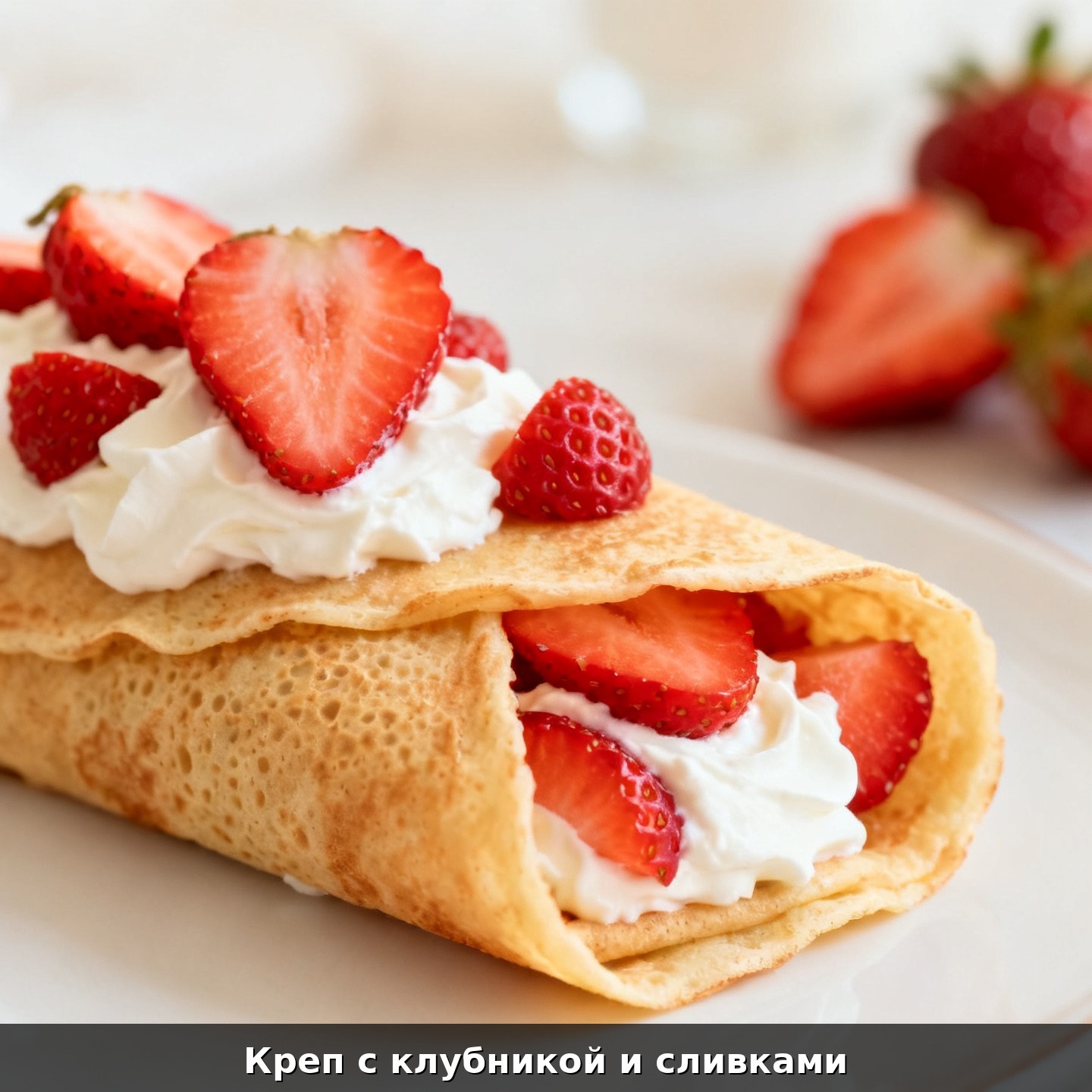 Креп с клубникой и сливками