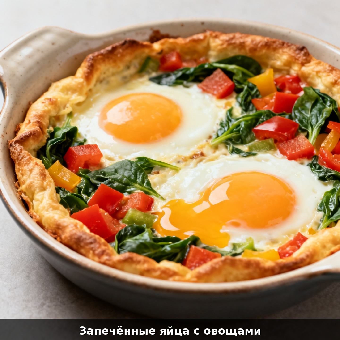 Запечённые яйца с овощами