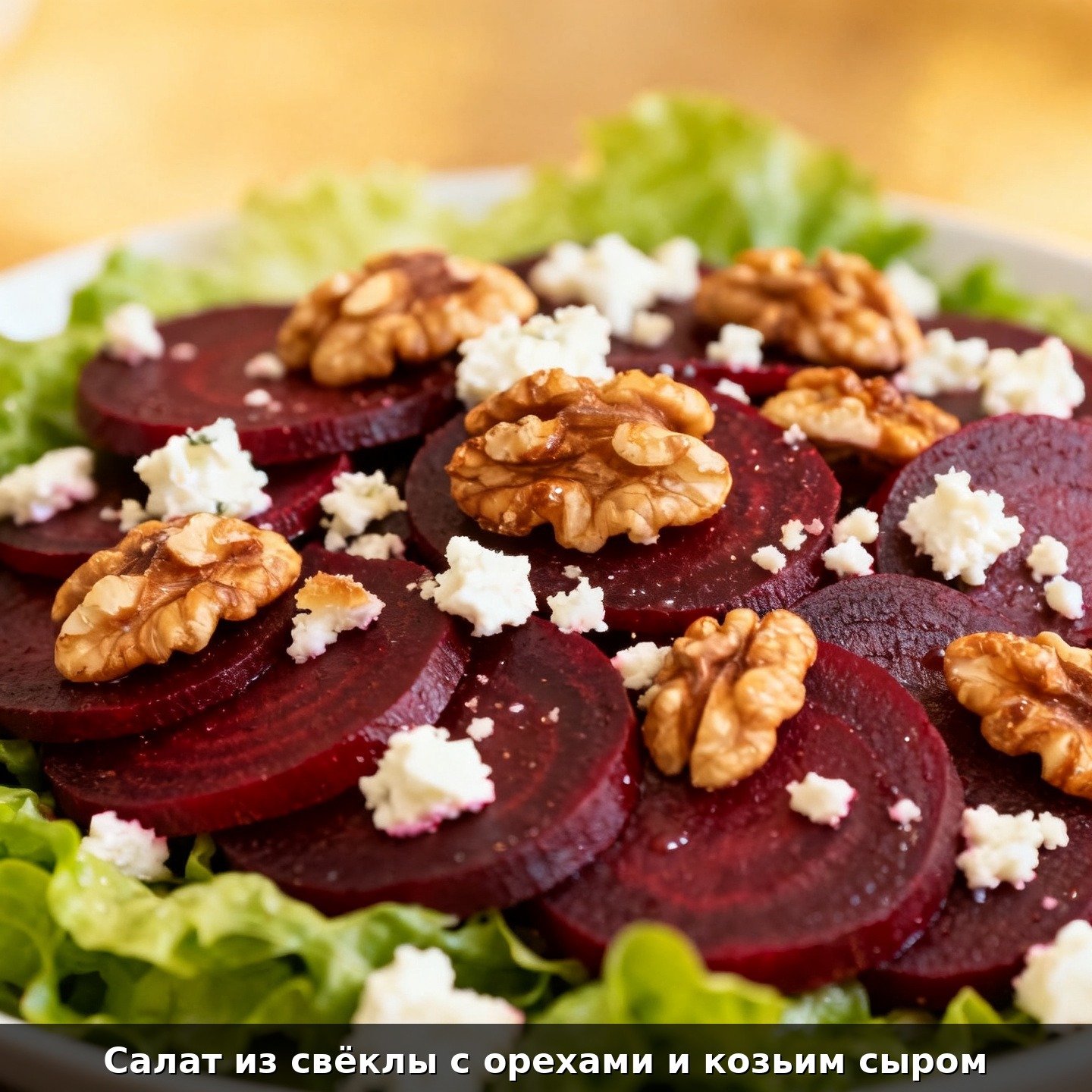 Салат из свёклы с орехами и козьим сыром