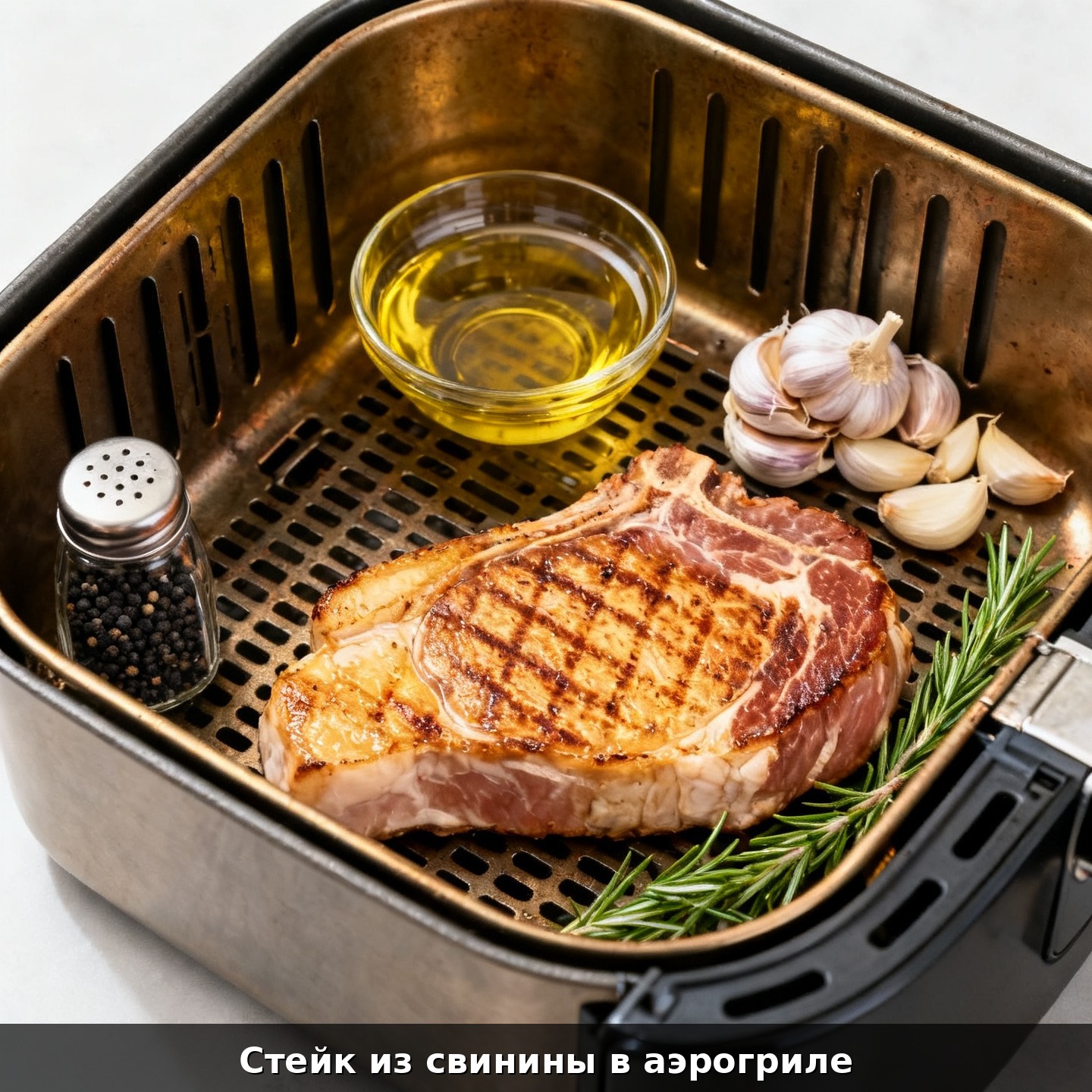 Стейк из свинины в аэрогриле