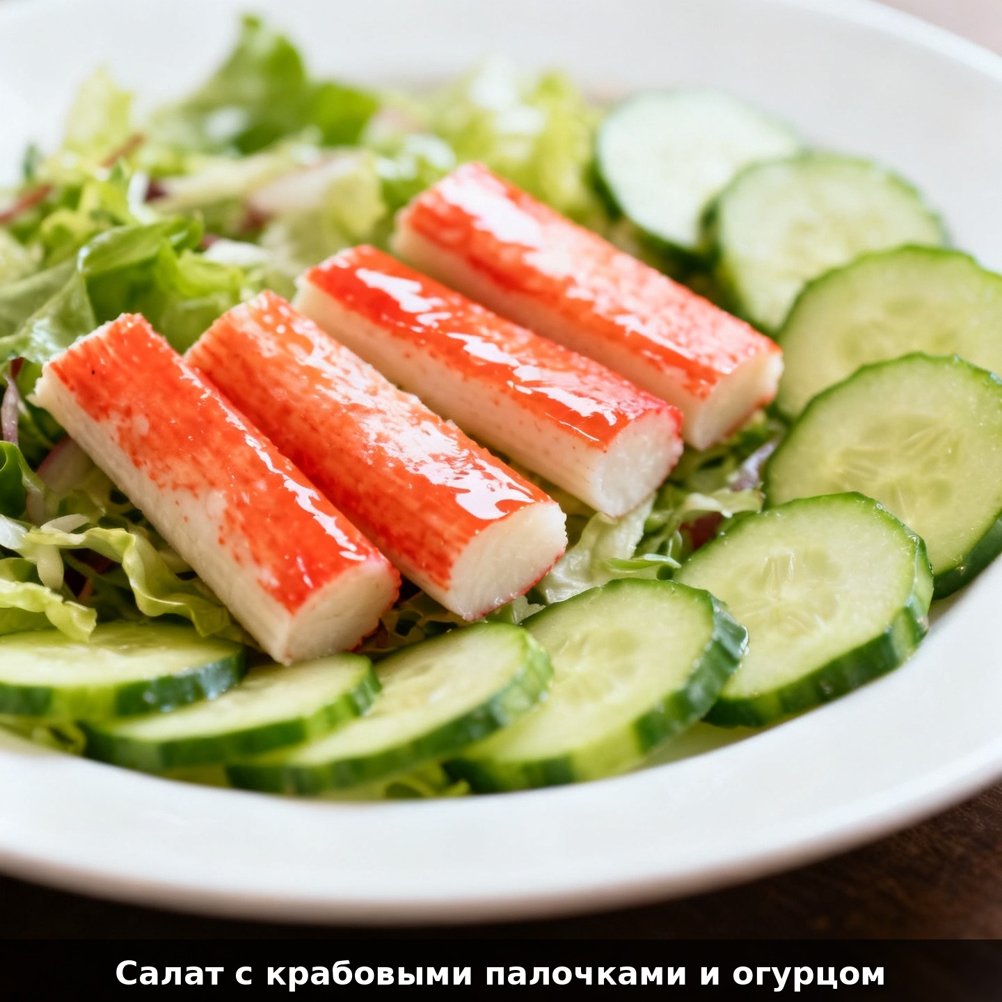 Салат с крабовыми палочками и огурцом