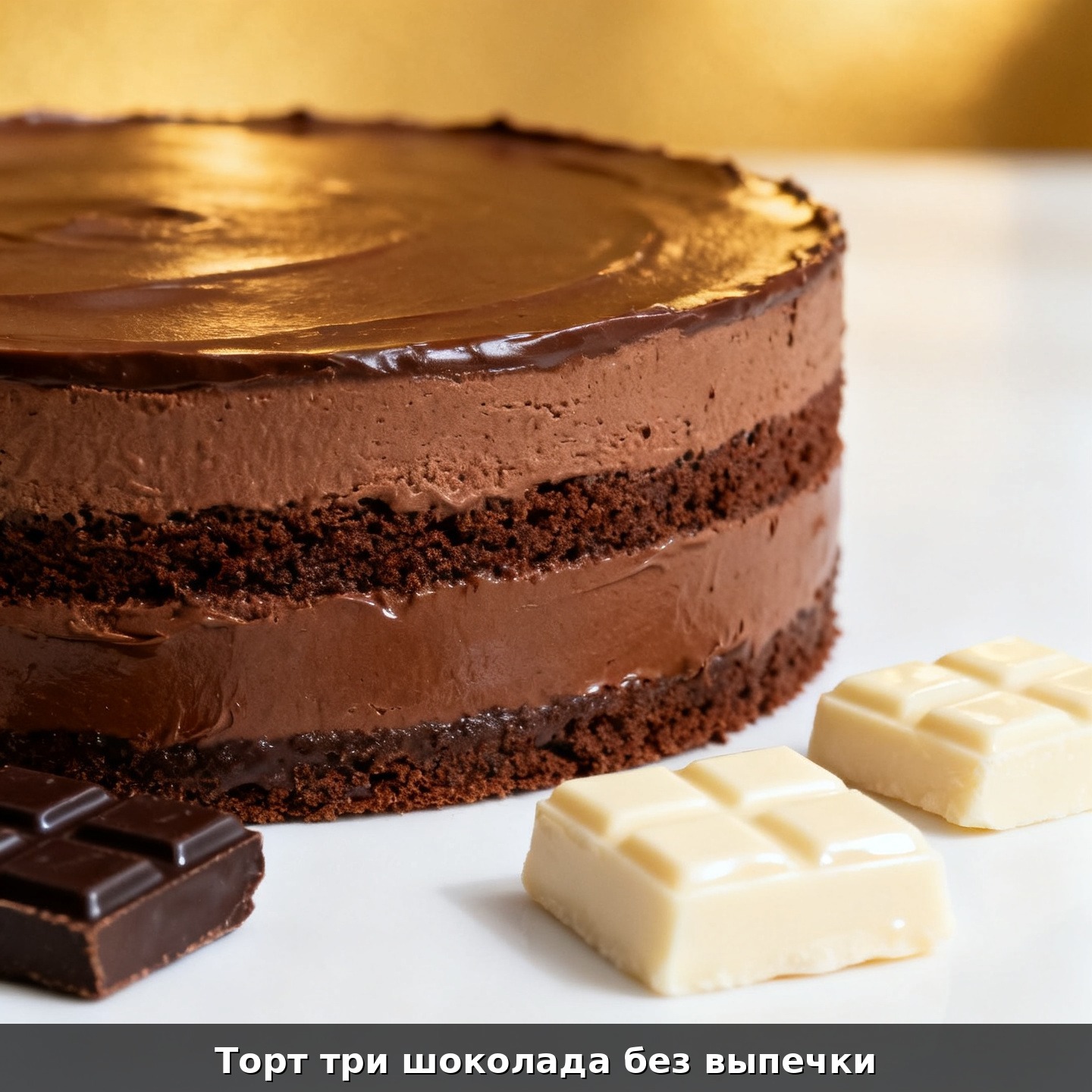 Торт три шоколада без выпечки