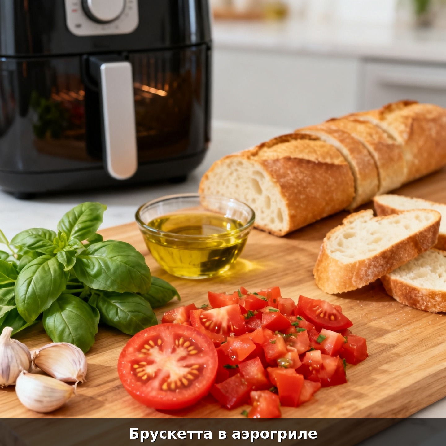 Брускетта в аэрогриле