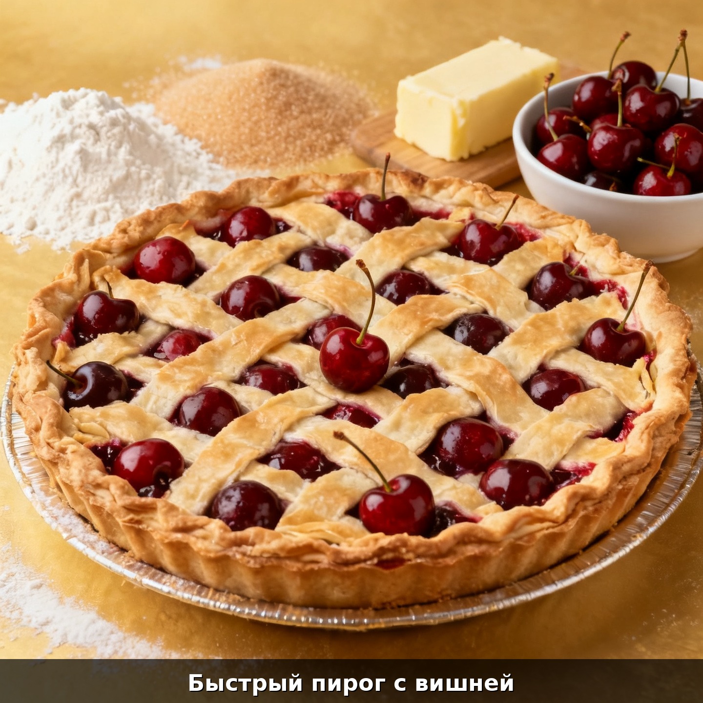 Быстрый пирог с вишней