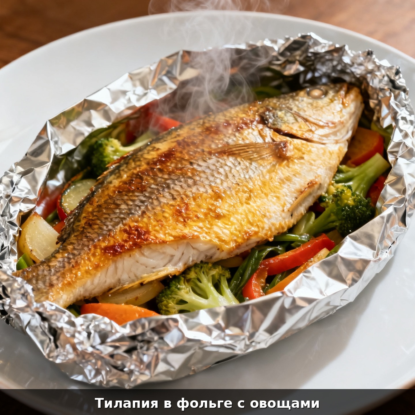 Тилапия в фольге с овощами