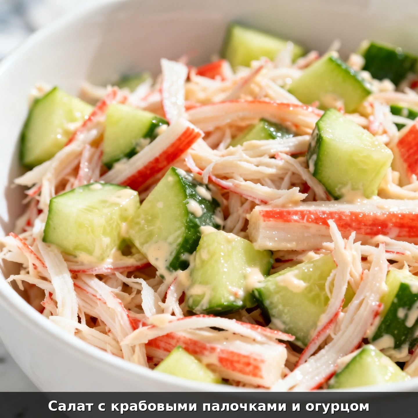 Салат с крабовыми палочками и огурцом