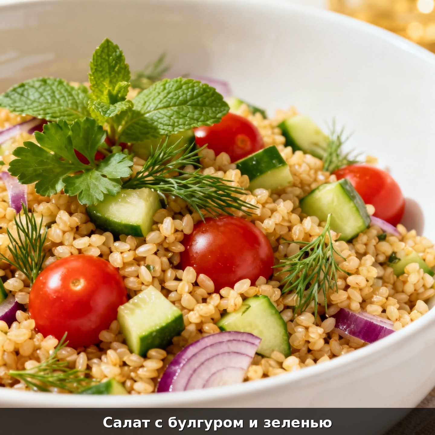 Салат с булгуром и зеленью
