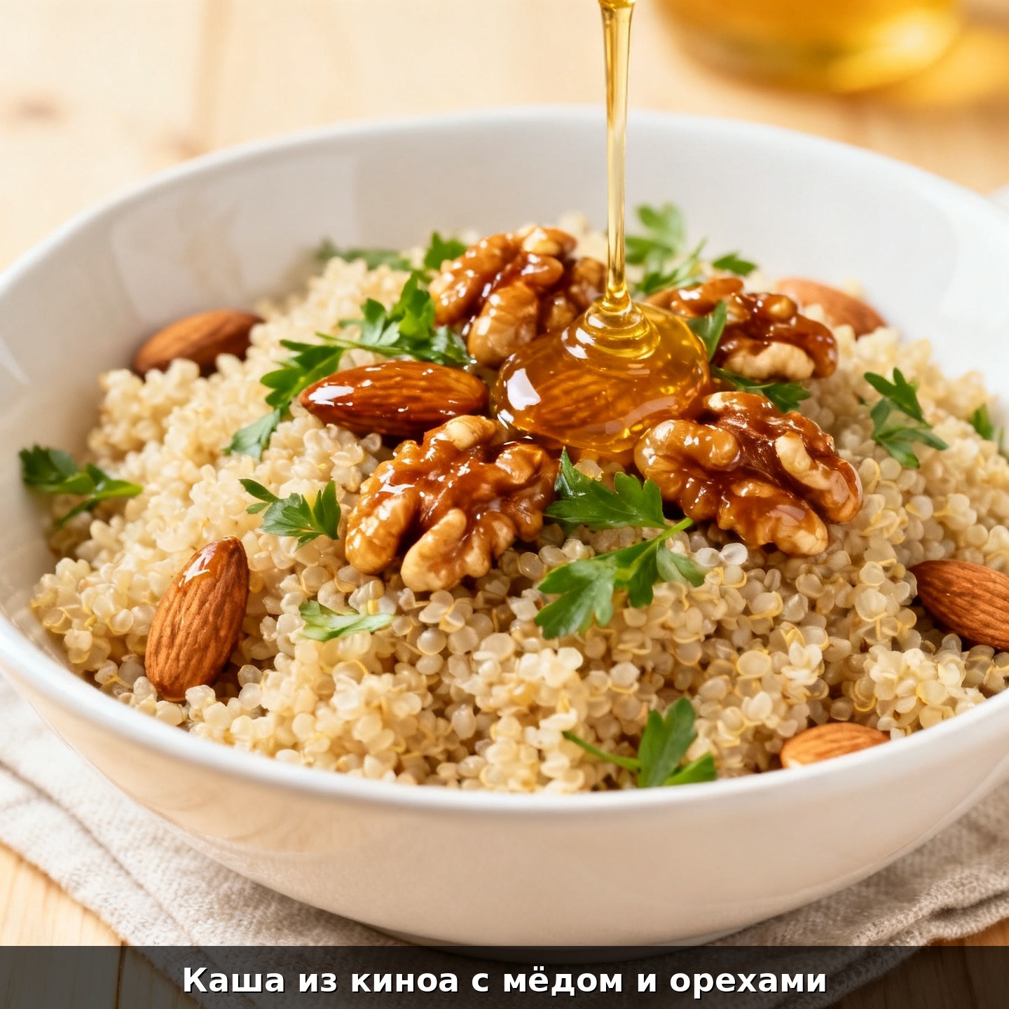 Каша из киноа с мёдом и орехами