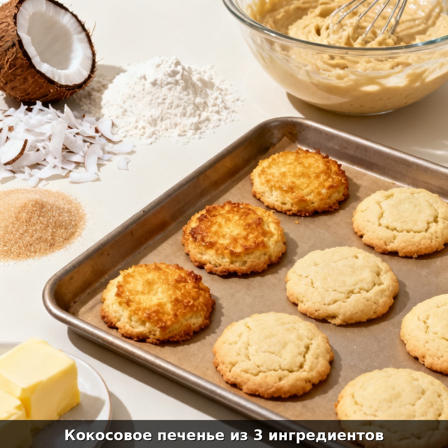Кокосовое печенье из 3 ингредиентов