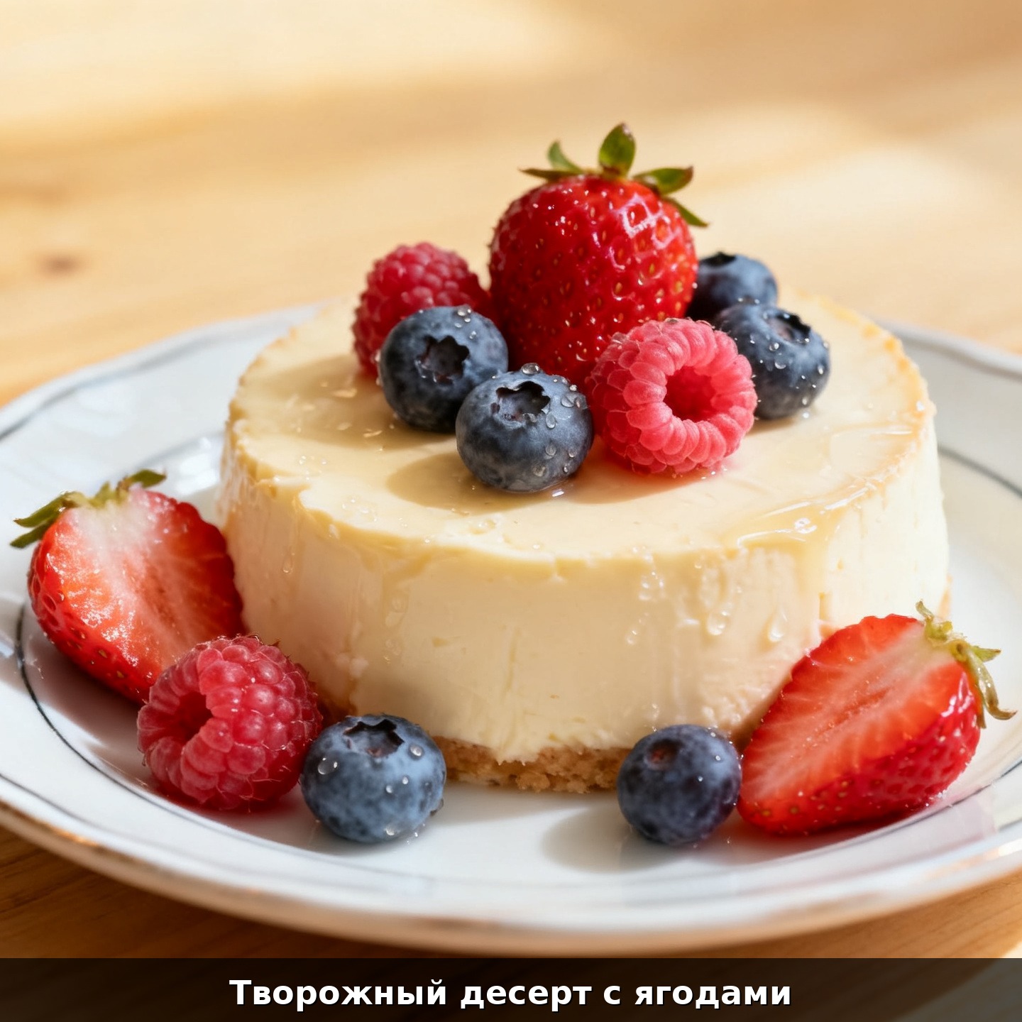 Творожный десерт с ягодами
