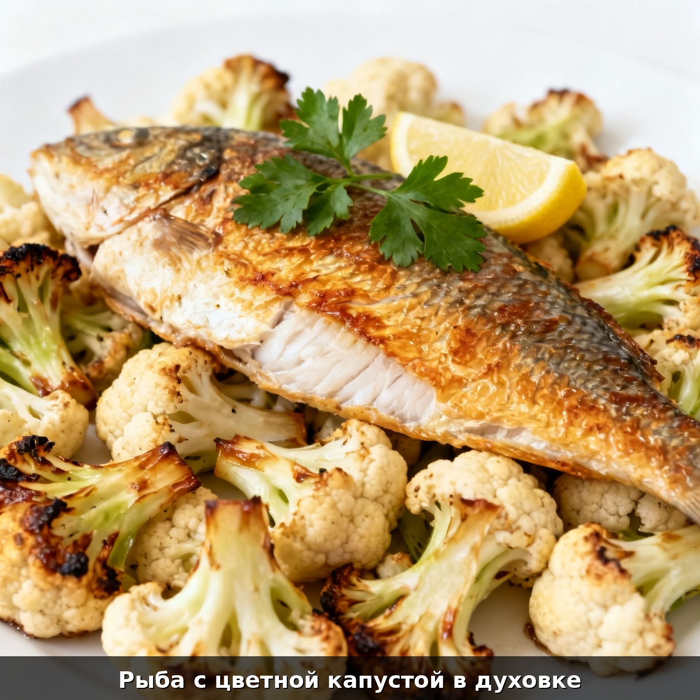 Рыба с цветной капустой в духовке