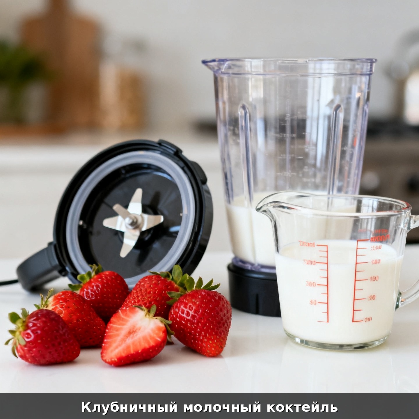 Клубничный молочный коктейль