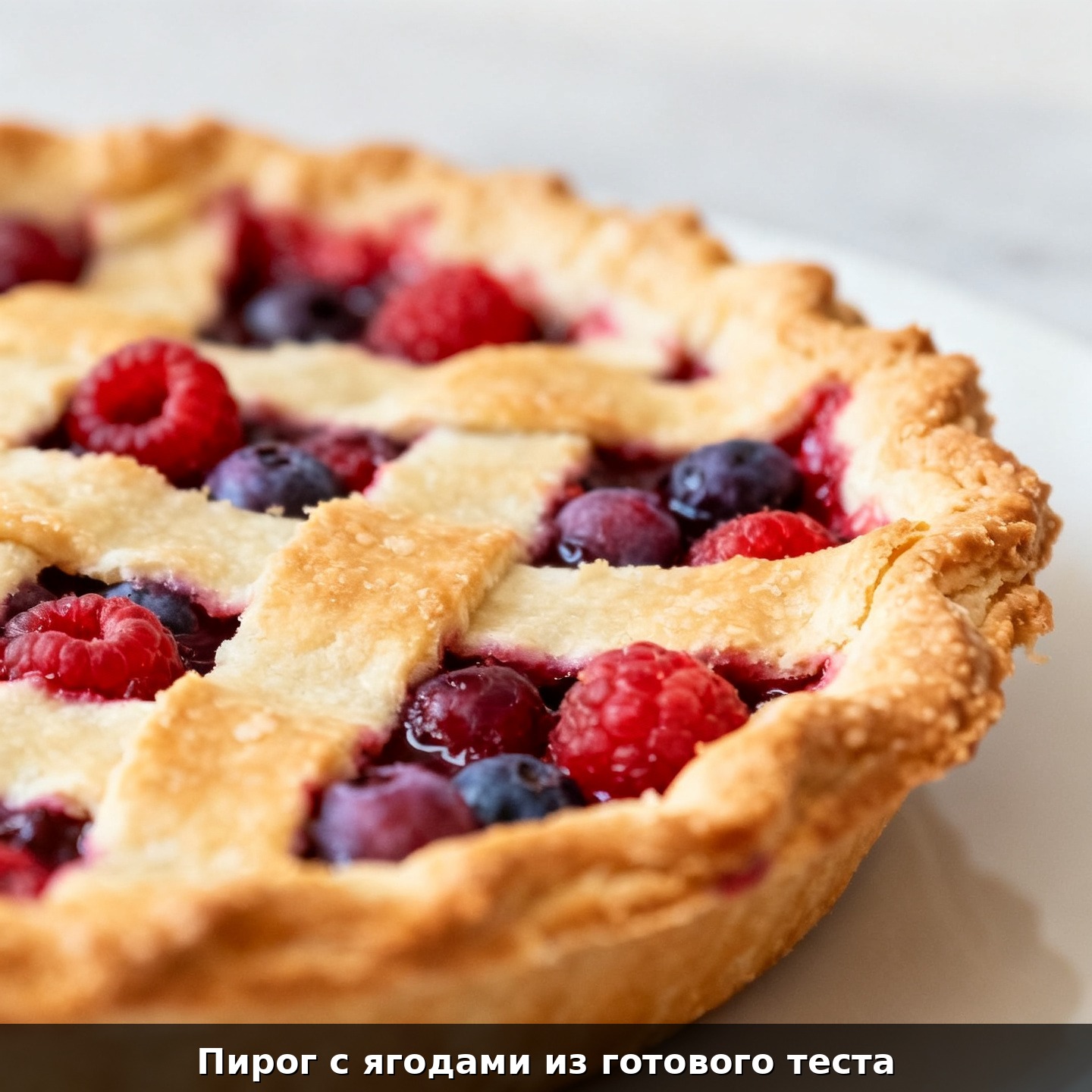 Пирог с ягодами из готового теста