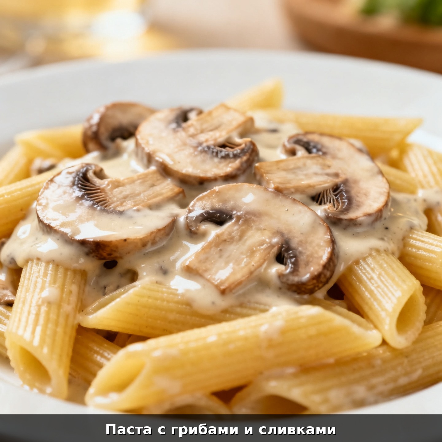 Паста с грибами и сливками