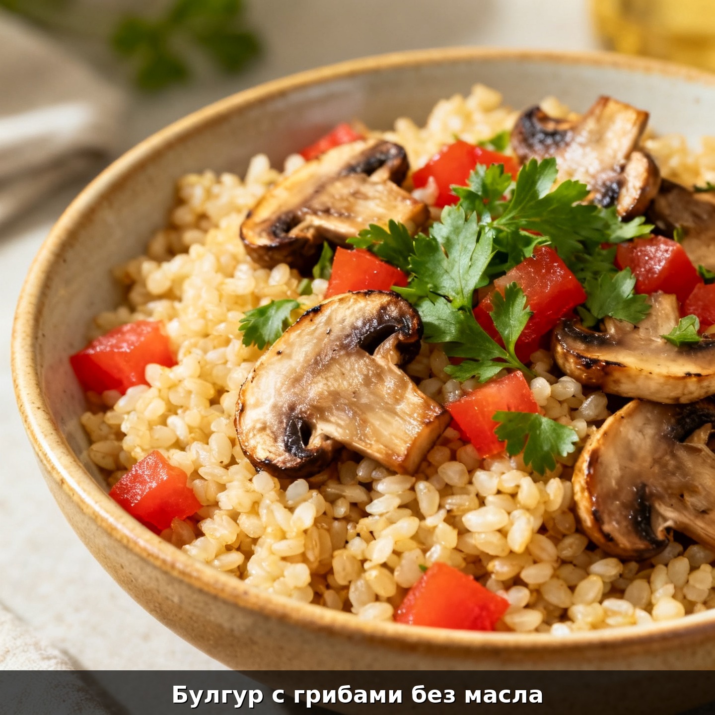 Булгур с грибами без масла