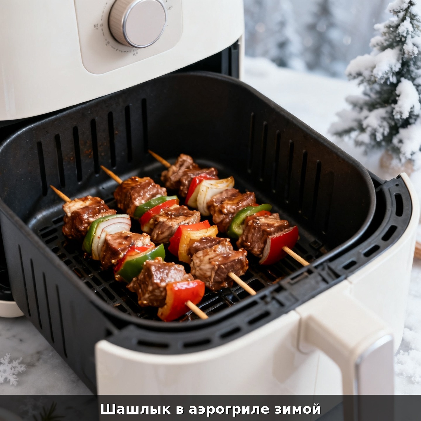 Шашлык в аэрогриле зимой