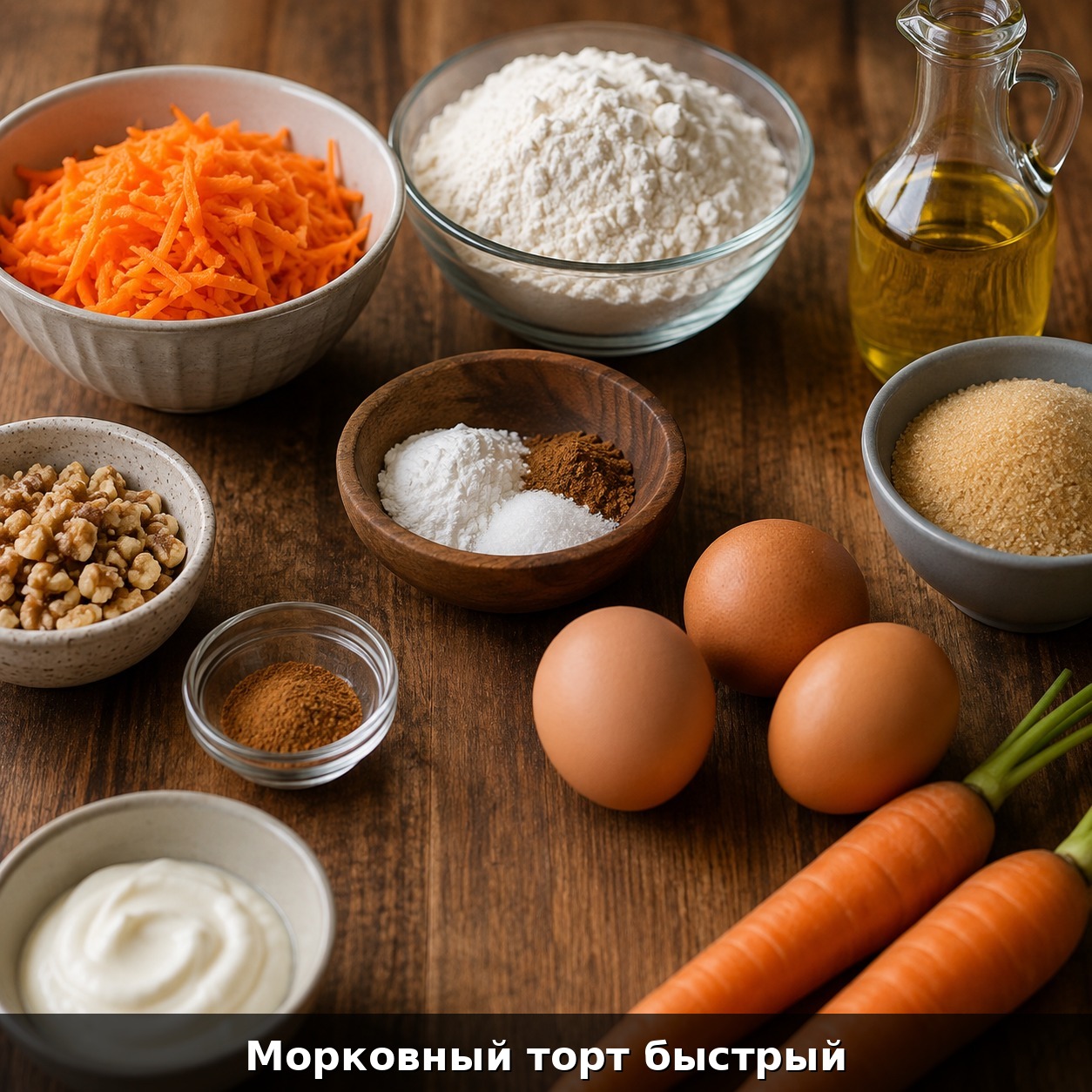 Морковный торт быстрый