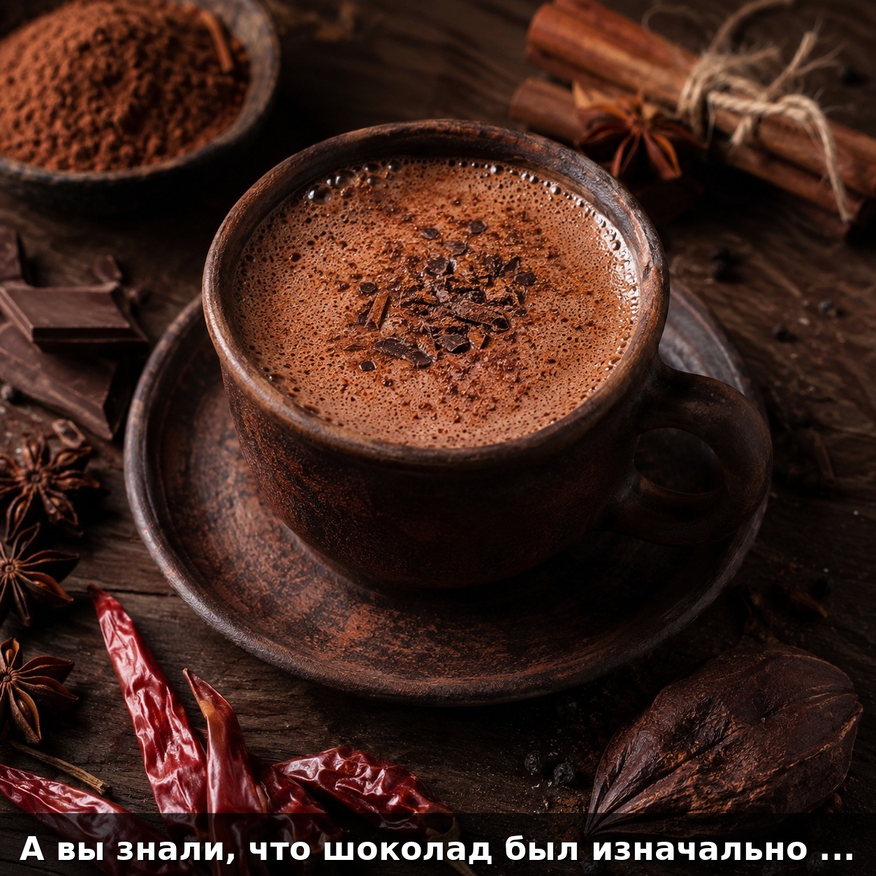 А вы знали, что шоколад был изначально горьким? Да-да, первый шоколад, который появился более 3000 лет назад в Центральной Америке, подавали в виде напитка, часто с добавлением перца и специй. Сладкий шоколад, который мы любим сегодня, стал популярен лишь в 19 веке, когда его начали производить с добавлением сахара и молока.