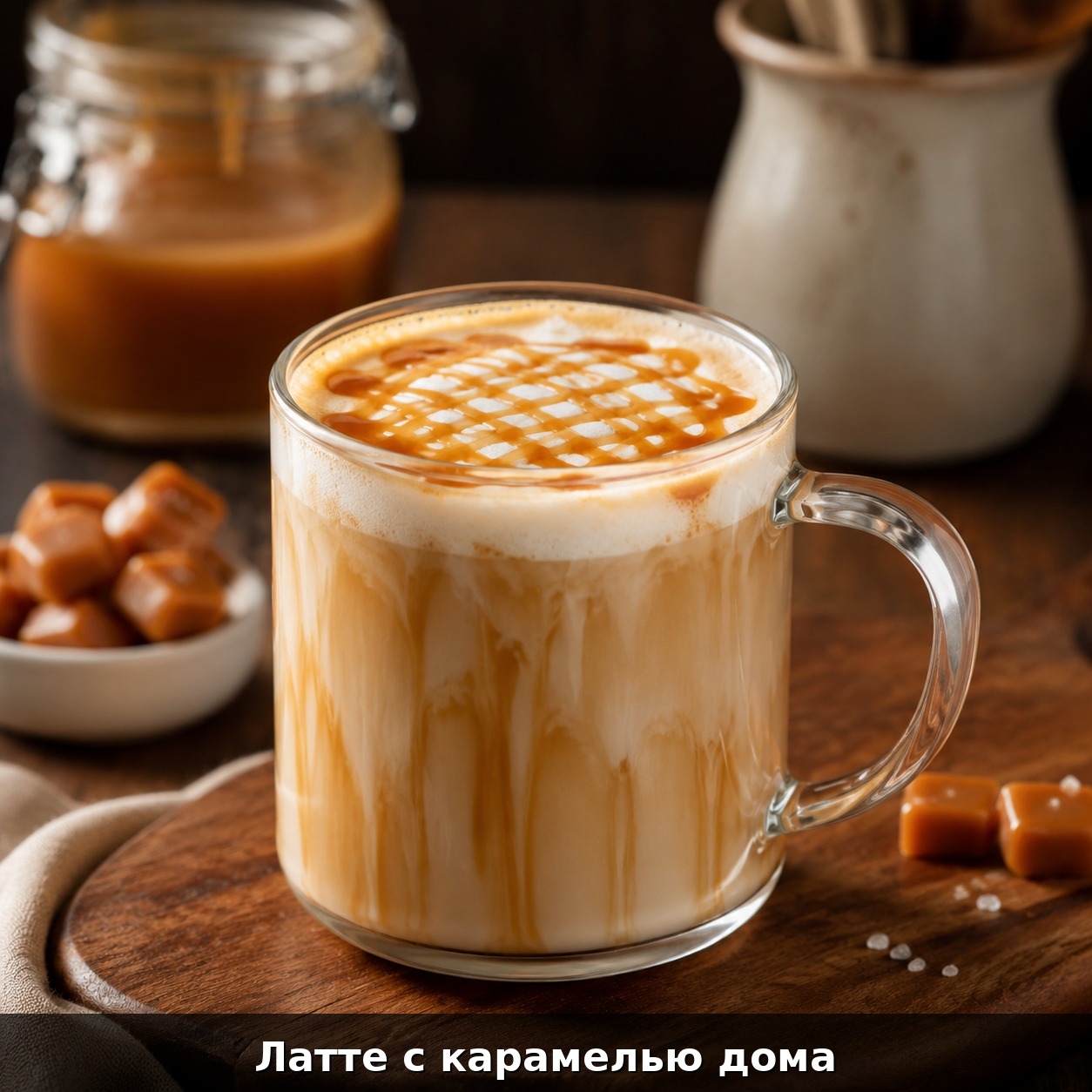 Латте с карамелью дома