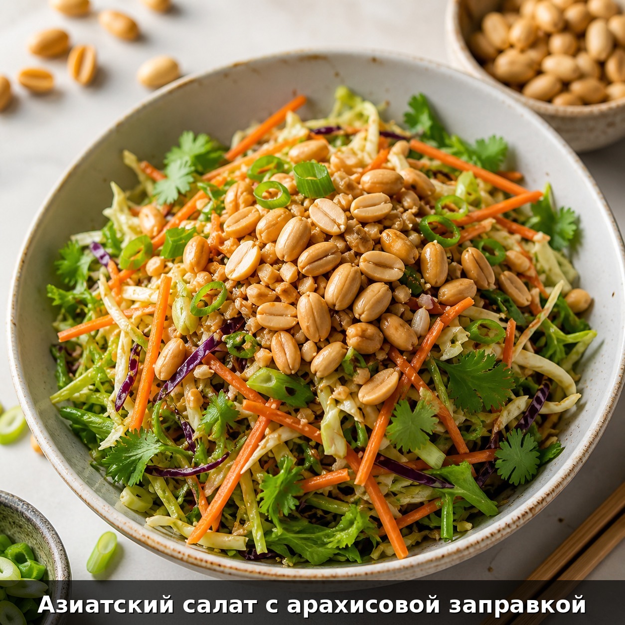 Азиатский салат с арахисовой заправкой