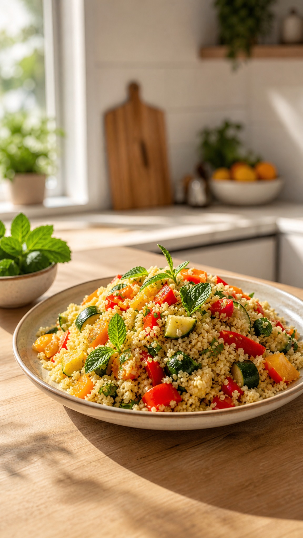 Кус-кус с овощами и мятой