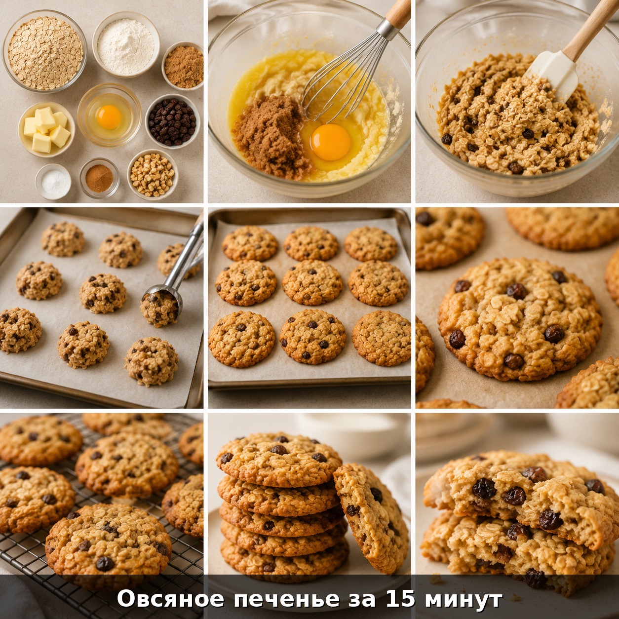 Овсяное печенье за 15 минут