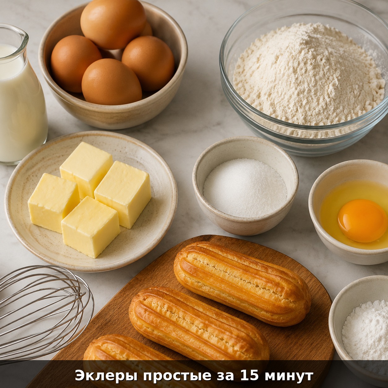 Эклеры простые за 15 минут